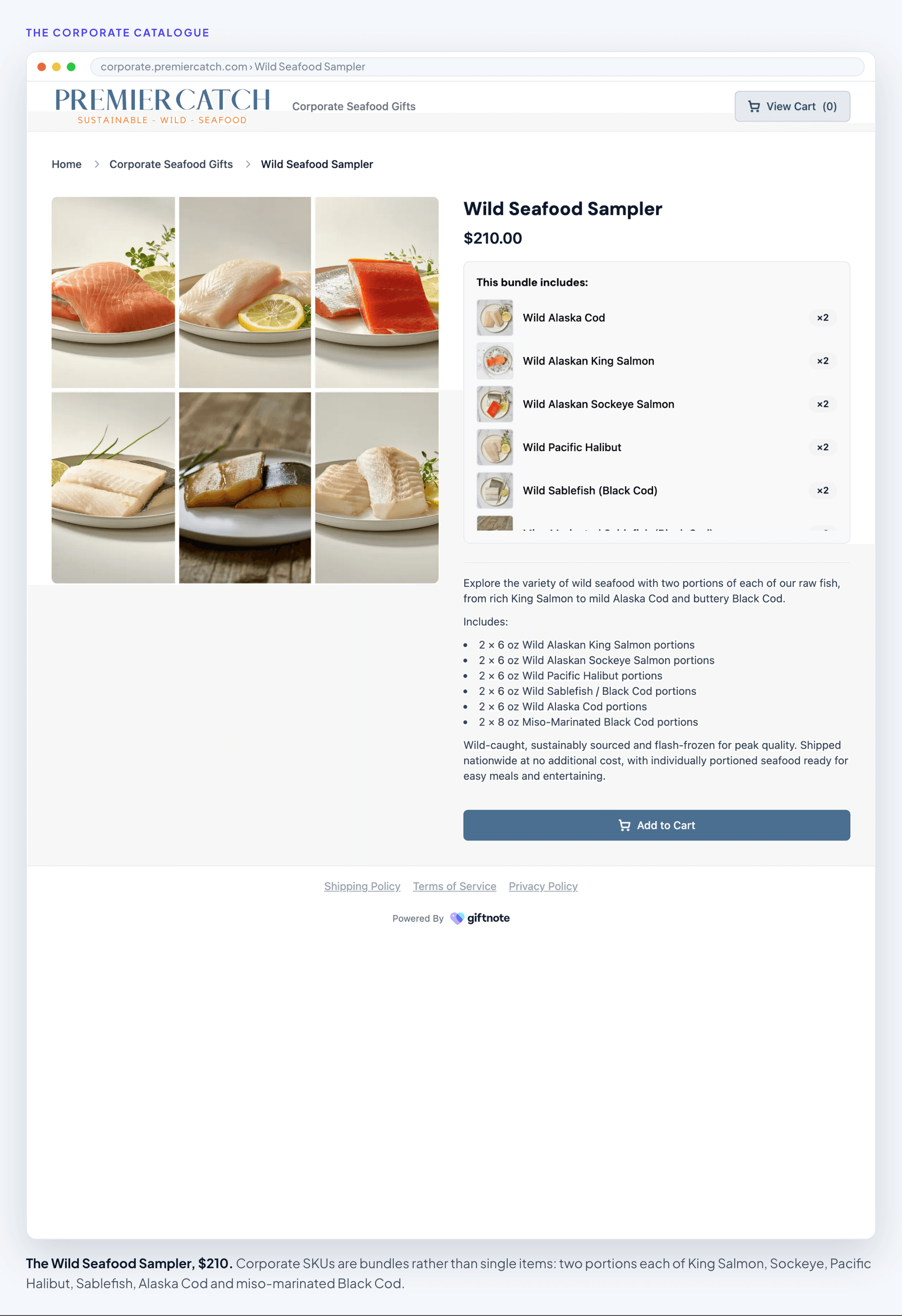 The Wild Seafood Sampler in the Premier Catch corporate catalogue